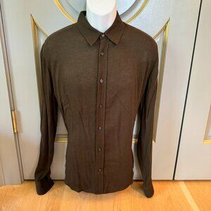 Vince Wool Blend Lightweight Olive Green Button-up Shirt Size M